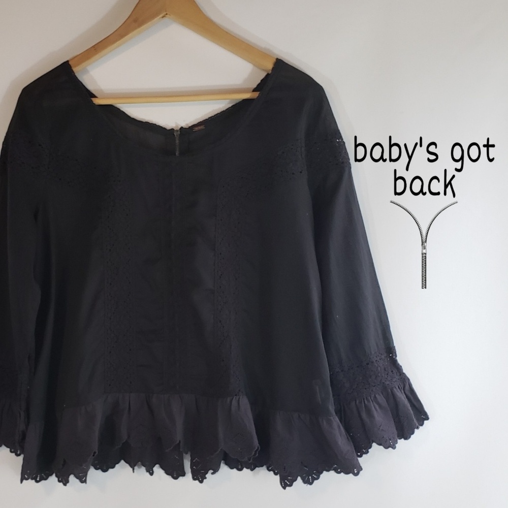 Free People Black Tunic Top